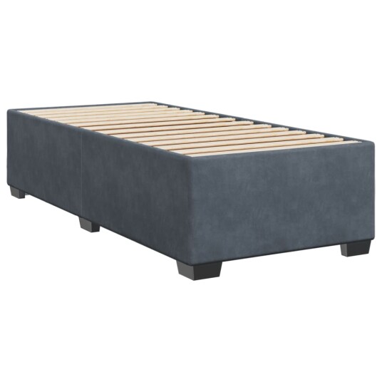 Seng med madrass boksfjær mørkegrå 90x190 cm fløyel 8721102710698