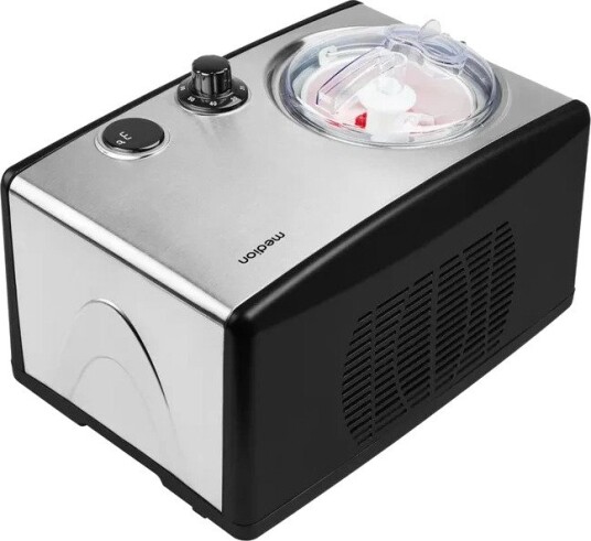Medion MD 18387 Iskremmaskin med kompressor 1,5 L, 150 W, LCD-display, -18 til -35C Sort/Sølv