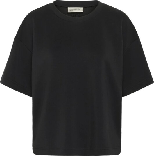 My Essential Wardrobe Hellemw Emb Boxy Tee - Black - M/L