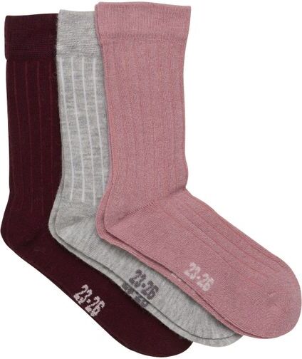 Minymo 3 pack sokker i ull/viskose til barn Burnished Lilac
