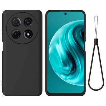 Huawei nova 13i Flytende silikon deksel med håndstropp Svart