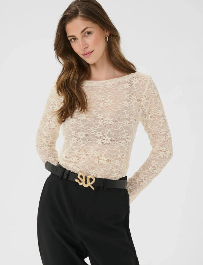 Cream Cringe Lace Blouse - Cream - XS Cream Cringe Lace Blouse - Cream - XS