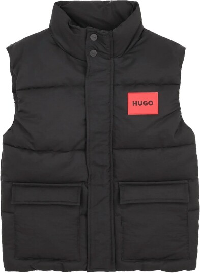 Hugo Kids Puffer Jacket Sleeveless Black 114