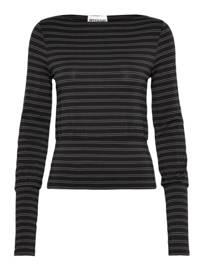 Weekday Boatneck Long Sleeve Top Black XL