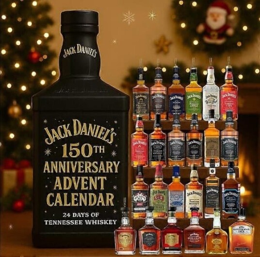 Whiskey/Øl/Cocktail Adventskalender 2025: 24 Dagers Julekalender med 3D Akryl Juletrepynt Gave til Whiskey/Øl/Cockt
