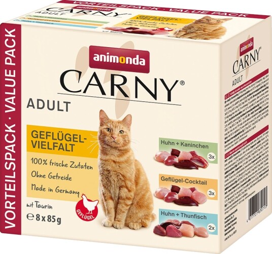 Animonda Carny Våtfôr Pouch Multipakke Fjærkre Variasjon 3 Sorter 8 X 85 G 8 X 85 G