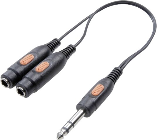 Speaka Professional Jack Audio Y-Adapter [1X Jackplugg 6,35 Mm - 2X Jackuttak 6,35 Mm] Svart (Sp-7869836)