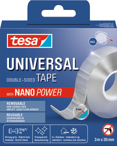 Tesa Monteringstape Nano Power 3m x 30mm Universaltape