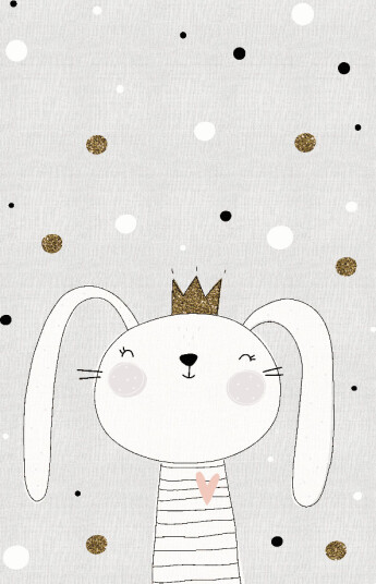 Barneteppe Rabbit Crown grå Størrelse: 120 x 170 cm