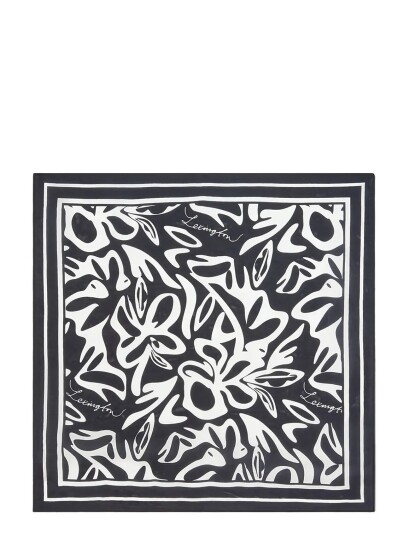 Lexington Clothing Printed Silk Scarf Black ONE SIZE