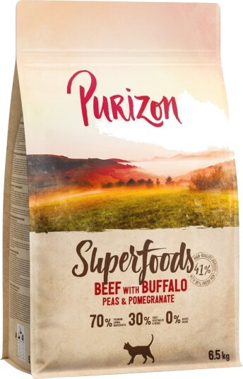 Purizon Tørrfôr Superfoods Velsmakende Med Bøffel Erter Og Granateple Okse 6.5 kg Purizon Tørrfôr Superfoods Velsmakende Med Bøffel Erter Og Granateple Okse 6.5 kg