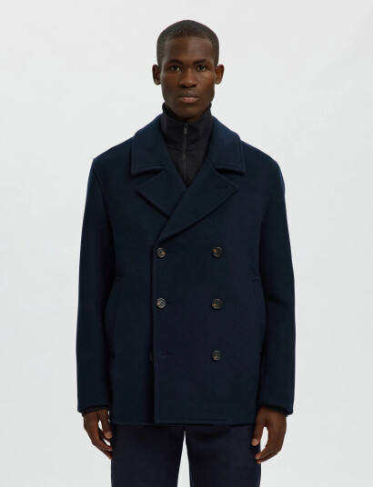 Selected Slharchive Wool Blend Peacoat - Navy - XXL Selected Slharchive Wool Blend Peacoat - Navy - XXL