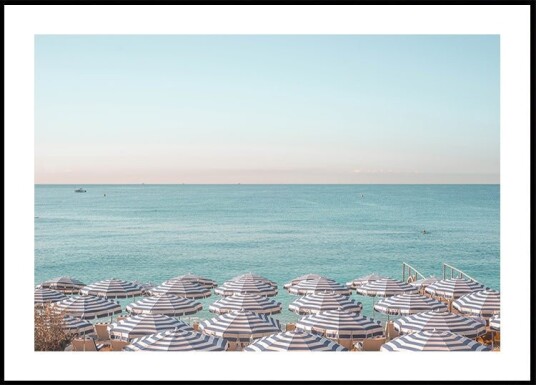 Riviera Beach Umbrellas Plakat Plakat / 100x150cm