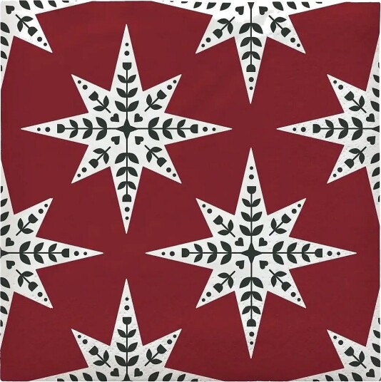 Broste Copenhagen Saga Paper Napkin - BURGUNDY/DARK GREEN - 33X33 cm