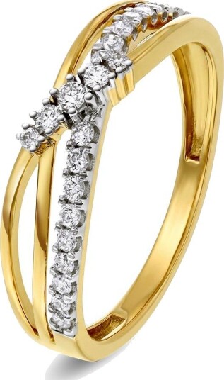 Pan Jewelry Diamantring i 585 gult gull 0,21 ct
