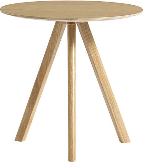 Hay - Copenhague Cph20 Wb Lacquered Oak Veneer Ø50 X H49 Cm Sidebord Ronan & Erwan Bouroullec Tre Farget Tre/syntetisk