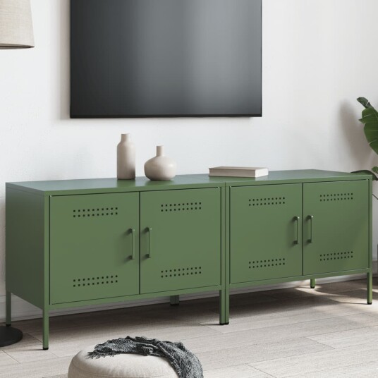 TV-benker 2 stk olivengrønn 68x39x50,5 cm stål 842943