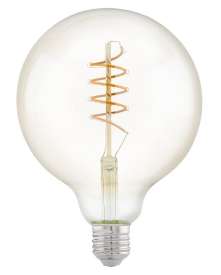 Eglo Led-Filamentlyspære Form: G125 E27 4 W Ekvivalent 26 Klasse G Varmt Hvitt Lys 2200 K Eglo Led-Filamentlyspære Form: G125 E27 4 W Ekvivalent 26 Klasse G Varmt Hvitt Lys 2200 K