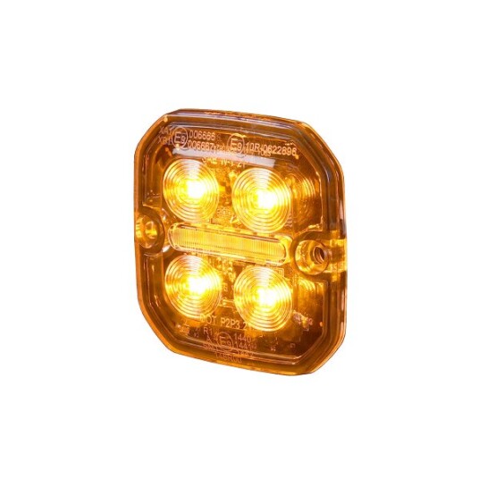 Varsellys / Posisjonslys PURELUX Strobe Ultra Slim Square   Oransje/Rød / 12/24V / 8W / 60 mm 1 stk