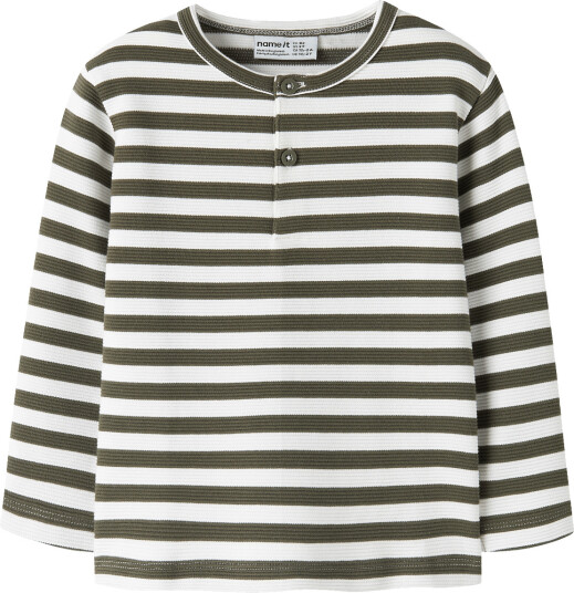 Name It Nmmniles Ls Nreg Grandad Top Khaki green 116