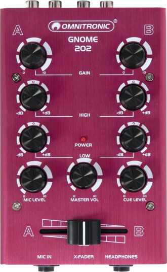 Omnitronic Gnome-202 Mini Mixer Rød Omnitronic Gnome-202 Mini Mixer Rød