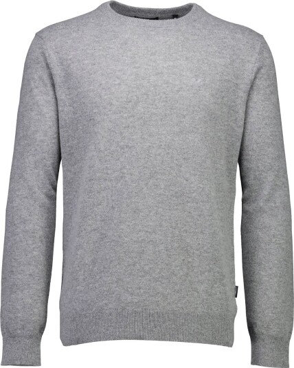 Lindbergh Recycled Lambswool Mix Jumper LT GREY MEL S Lindbergh Recycled Lambswool Mix Jumper LT GREY MEL S