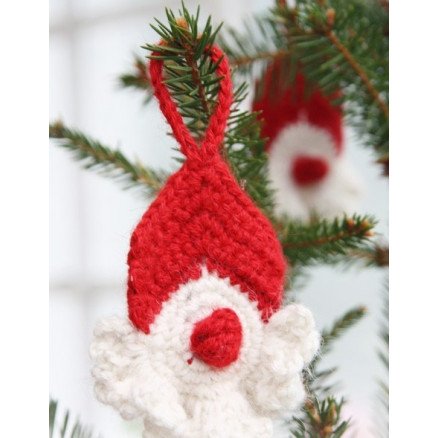 Drops Garnstudio Red Nose Santa by DROPS Design Julenisse Hekleoppskrift 8 cm