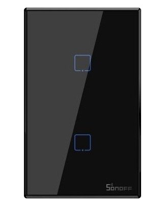 Sonoff T3us2c - 2-Gang Wi-Fi Smart Wall Switch Us - Black