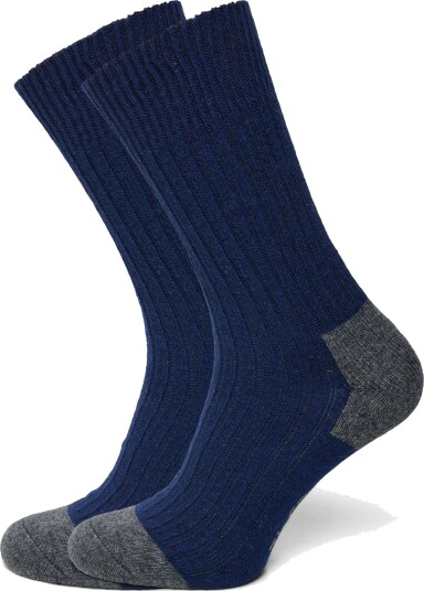 Alpacasocks&Co Merino Cashmere Ribbed Crew 1 Pack Blue 39 42