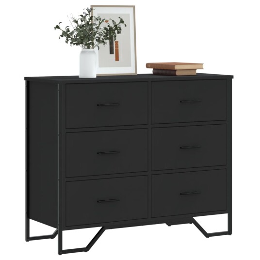 Kommode svart 91x35,5x74,5 cm konstruert tre 8721102834684 Kommode svart 91x35,5x74,5 cm konstruert tre 8721102834684