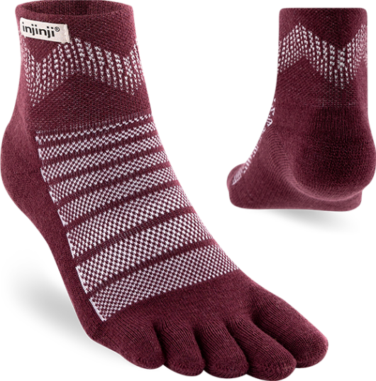 Injinji Outdoor Midweight Mini Crew Wool Garnet S 37 40