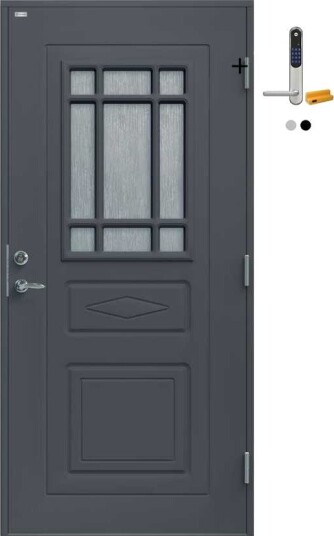 Ytterdør Diplomat Eide Sotet glass med Yale Doorman Classic Home