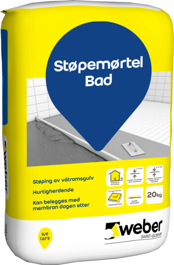 Weber Saint Gobain Støpemørtel Bad 20kg S Plastsekk Weber Saint Gobain Støpemørtel Bad 20kg S Plastsekk