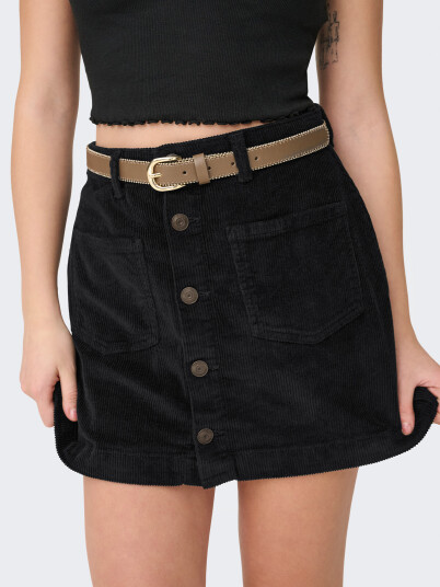 Only Amazing Global High Waist Cord Skirt Sort S Only Amazing Global High Waist Cord Skirt Sort S
