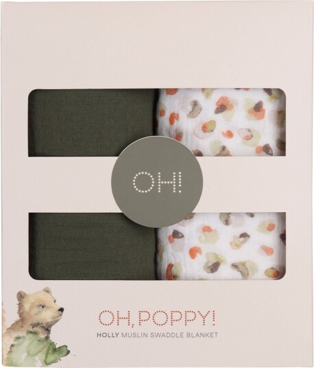 Oh Poppy! Holly Musselin Teppe 2-Pack Fresh Vanilla/ Forest Green
