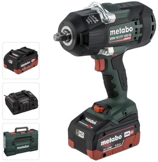 Metabo Batteridrevet Muttertrekker SSW 18 LTX 18 v 5.5 ah Lihd I Metabox (1450 nm)
