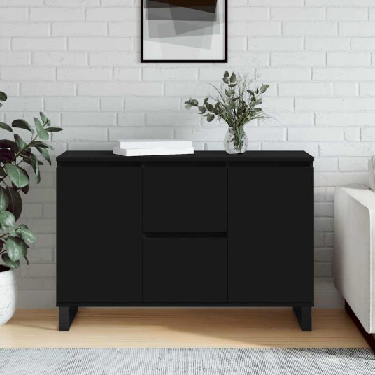 Skjenk svart eik 104x35x70 cm konstruert tre