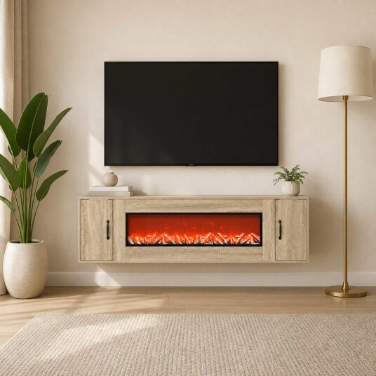 vidaXL Elektrisk peis Sonoma 155 x 30 x 44 cm Konstruert tre