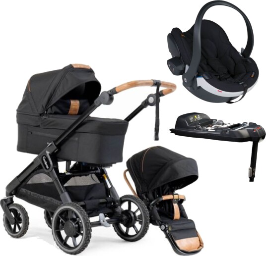 Emmaljunga Sento Max 4in1 Outdoor Black Ergo + Besafe iZi Go Modular X2 Ink. Base