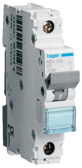Hager NCN116 Miniatyrbryter 1 polet 10 kA C karakteristikk 16A Stikkontakter & kabler