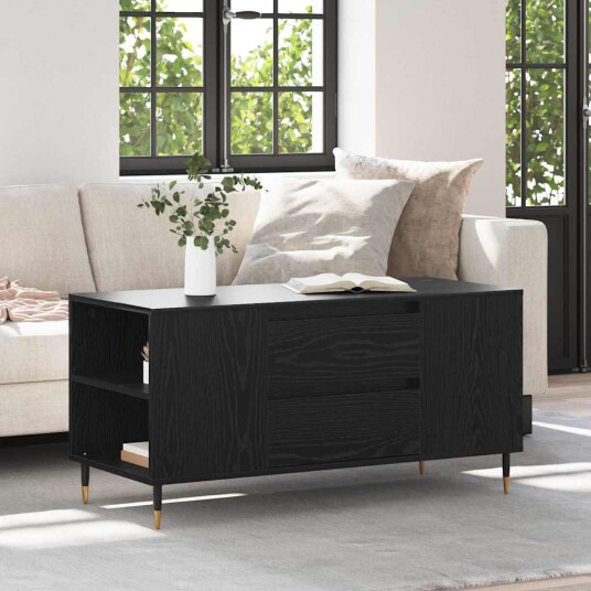 vidaXL Kaffebord Svart eik 102 x 44.5 x 50 cm Konstruert tre vidaXL Kaffebord Svart eik 102 x 44.5 x 50 cm Konstruert tre