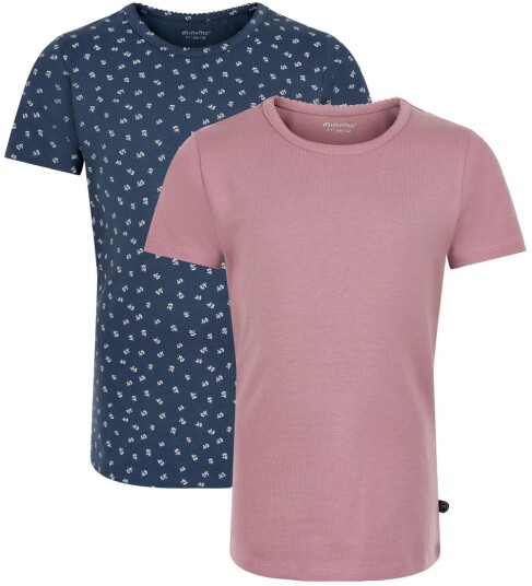 Minymo T shirts 2 pack Mesa Rose 10 år 140 T skjorte Blå Rosa