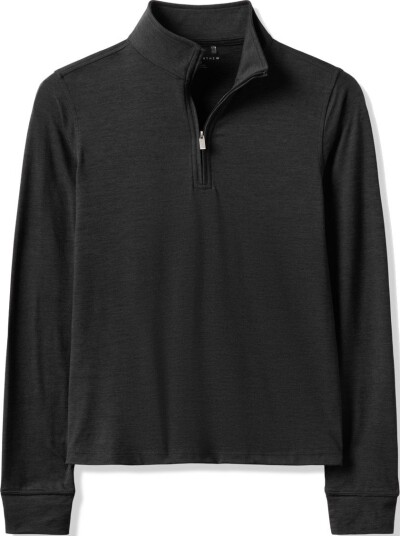 Travis Mathew Skyloft Light Zip Ls Golfgenser dame Heather Black X Large