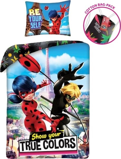 Miraculous Ladybug ""Show Your True Colors"" Sengetøj Inkl. Rygsæk