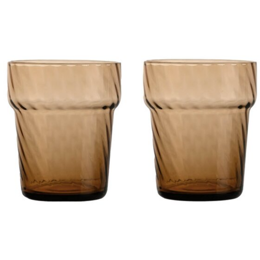 Byon Opacity Drikkeglass Short 2 pk Brun Byon Opacity Drikkeglass Short 2 pk Brun