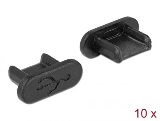 DeLOCK Støvdeksel for USB 2.0 Micro-B hunngrep 10 stk. svart