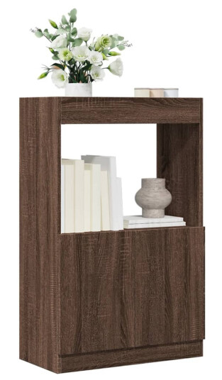 Highboard brun eik 63x33x100 cm konstruert tre