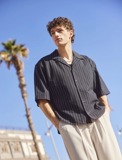ONLY & SONS Onsemilo Rlx Ss Linen Resort Shirt 0256 - Black - S