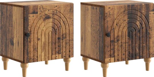 Nattbordskap 2 pcs Gammelt tre 43 x 34,5 x 50 cm Konstruert tre