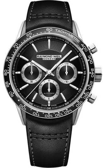 Raymond Weil Herreklokke 7741 SC1 20021 Freelancer Sort/Lær Ø43.5 mm